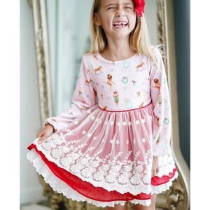 Love & Grow Nutcracker Dreams Layered Velvet and Tulle Holiday Christmas Dress 5